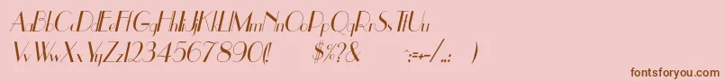 UppeaThItalic-Schriftart – Braune Schriften auf rosa Hintergrund