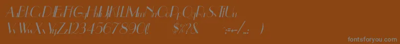 Weitere Informationen zur UppeaThItalic-Schriftart UppeaThItalic-Schriftart – Graue Schriften auf braunem Hintergrund