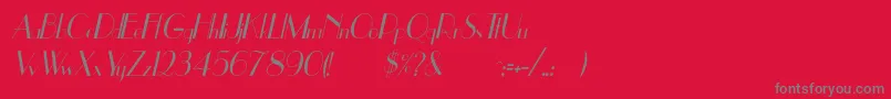 UppeaThItalic-Schriftart – Graue Schriften auf rotem Hintergrund