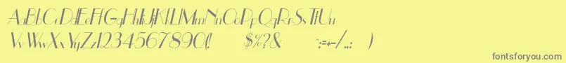UppeaThItalic Font – Gray Fonts on Yellow Background