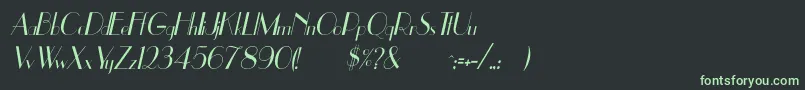 UppeaThItalic Font – Green Fonts on Black Background