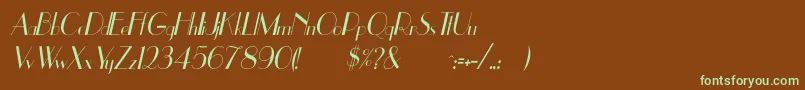 UppeaThItalic Font – Green Fonts on Brown Background