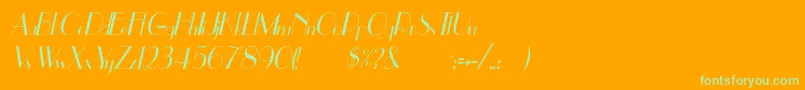 UppeaThItalic Font – Green Fonts on Orange Background
