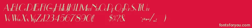 Czcionka UppeaThItalic – zielone czcionki na czerwonym tle