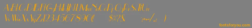 UppeaThItalic-Schriftart – Orangefarbene Schriften auf grauem Hintergrund