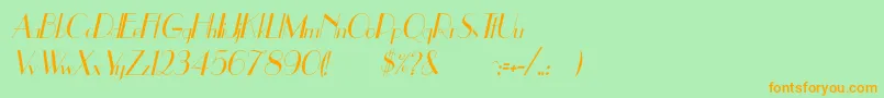 UppeaThItalic Font – Orange Fonts on Green Background