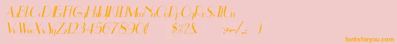 UppeaThItalic-Schriftart – Orangefarbene Schriften auf rosa Hintergrund