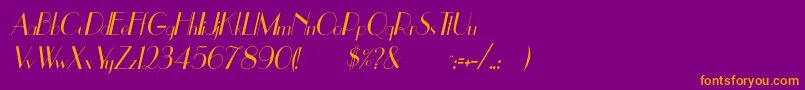 UppeaThItalic Font – Orange Fonts on Purple Background