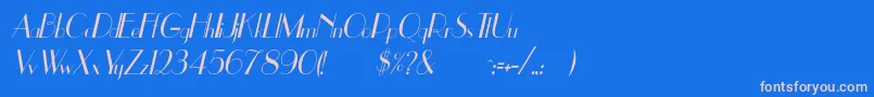 Fonte UppeaThItalic – fontes rosa em um fundo azul