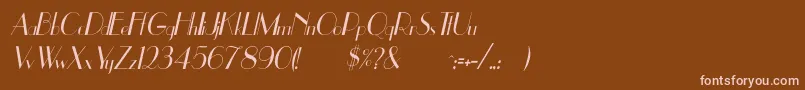 UppeaThItalic Font – Pink Fonts on Brown Background