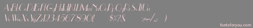 UppeaThItalic-Schriftart – Rosa Schriften auf grauem Hintergrund