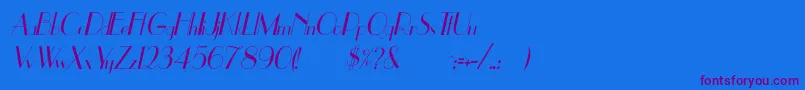 UppeaThItalic-Schriftart – Violette Schriften auf blauem Hintergrund