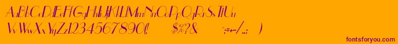 UppeaThItalic Font – Purple Fonts on Orange Background