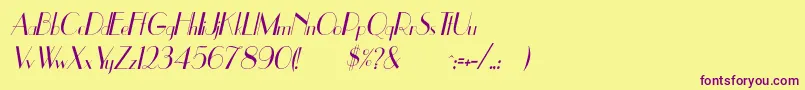 UppeaThItalic Font – Purple Fonts on Yellow Background