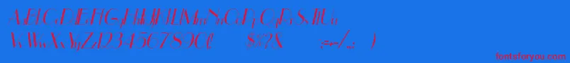 UppeaThItalic Font – Red Fonts on Blue Background