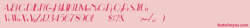 UppeaThItalic-Schriftart – Rote Schriften auf rosa Hintergrund