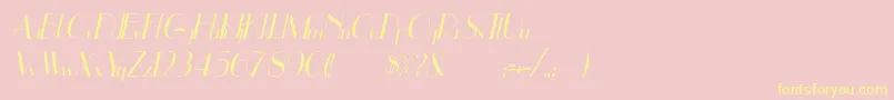 UppeaThItalic-Schriftart – Gelbe Schriften auf rosa Hintergrund