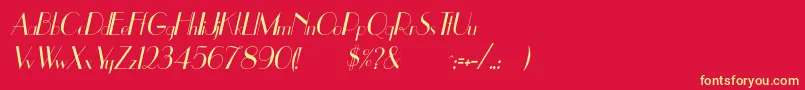 Fonte UppeaThItalic – fontes amarelas em um fundo vermelho