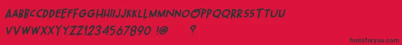 Шрифт OhWonderfulItalicDemo – чёрные шрифты на красном фоне