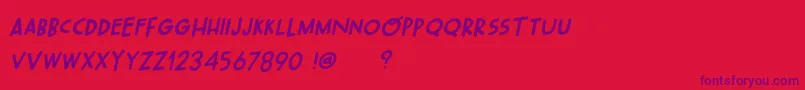 Czcionka OhWonderfulItalicDemo – fioletowe czcionki na czerwonym tle