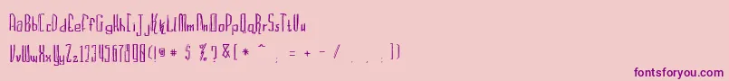 フォントBravemountains – ピンクの背景に紫のフォント