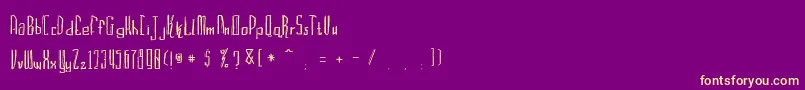 Bravemountains-Schriftart – Gelbe Schriften auf violettem Hintergrund