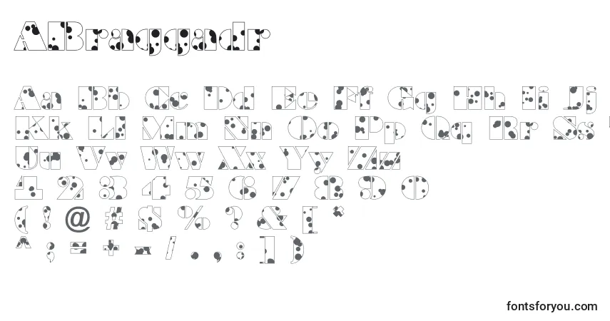 Czcionka ABraggadr – alfabet, cyfry, specjalne znaki