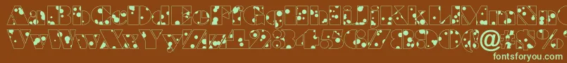 ABraggadr-fontti – vihreät fontit ruskealla taustalla