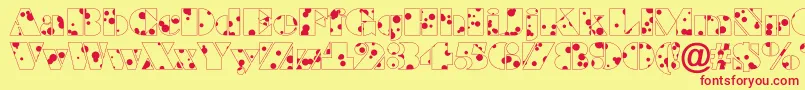 ABraggadr-fontti – punaiset fontit keltaisella taustalla