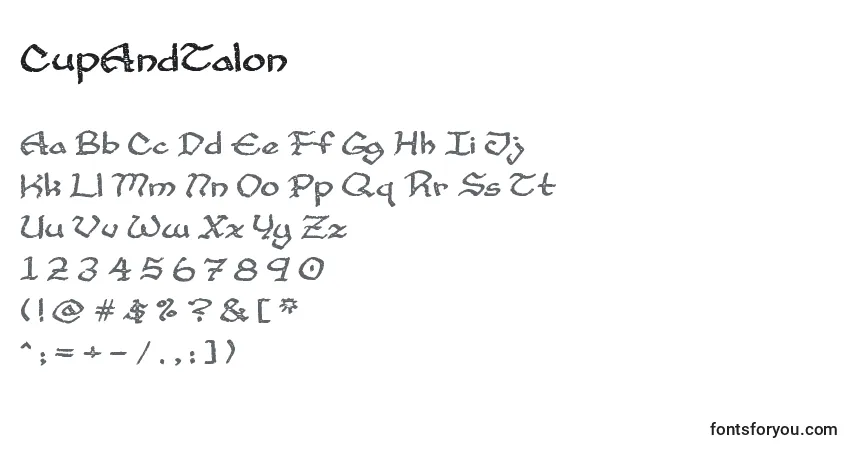Czcionka CupAndTalon – alfabet, cyfry, specjalne znaki