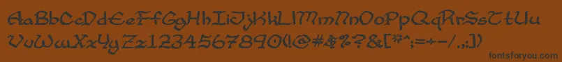 フォントCupAndTalon – 黒い文字が茶色の背景にあります