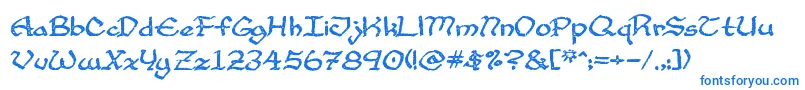 フォントCupAndTalon – 白い背景に青い文字