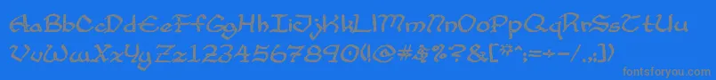 フォントCupAndTalon – 青い背景に灰色の文字