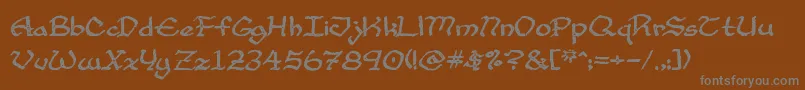 フォントCupAndTalon – 茶色の背景に灰色の文字