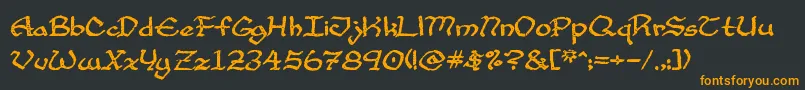 フォントCupAndTalon – 黒い背景にオレンジの文字