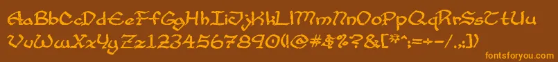 CupAndTalon Font – Orange Fonts on Brown Background