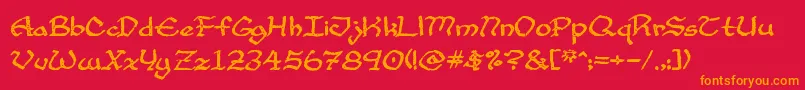 フォントCupAndTalon – 赤い背景にオレンジの文字