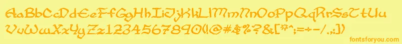 CupAndTalon Font – Orange Fonts on Yellow Background