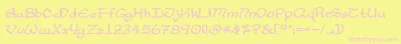 CupAndTalon Font – Pink Fonts on Yellow Background