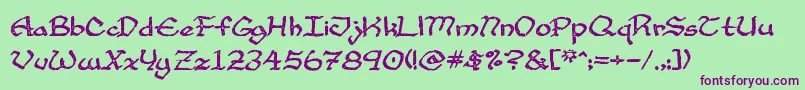 CupAndTalon Font – Purple Fonts on Green Background