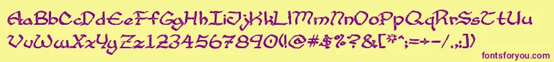 CupAndTalon Font – Purple Fonts on Yellow Background