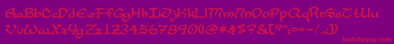 CupAndTalon-Schriftart – Rote Schriften auf violettem Hintergrund