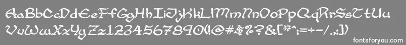 フォントCupAndTalon – 灰色の背景に白い文字