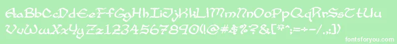 CupAndTalon Font – White Fonts on Green Background