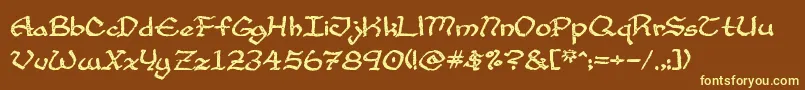 CupAndTalon Font – Yellow Fonts on Brown Background