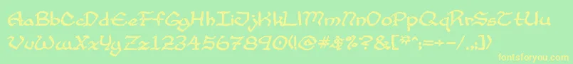 CupAndTalon Font – Yellow Fonts on Green Background