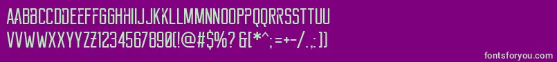 Reckoner Font – Green Fonts on Purple Background