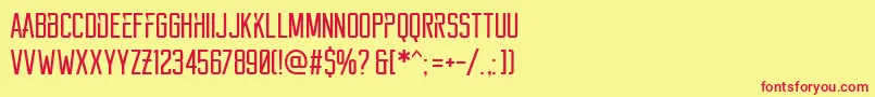 Fonte Reckoner – fontes vermelhas em um fundo amarelo