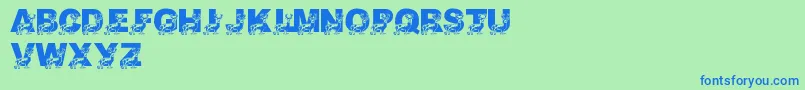 LmsDaddyDeer Font – Blue Fonts on Green Background