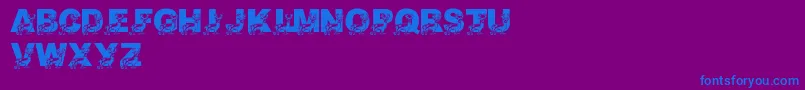 LmsDaddyDeer-fontti – siniset fontit violetilla taustalla